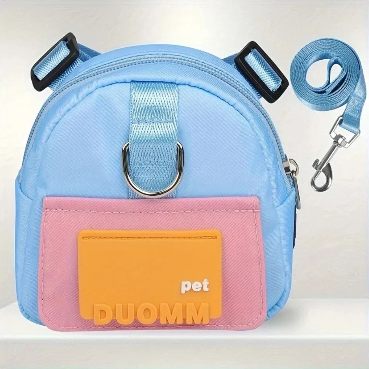 GENERICO - Set Arnés Ajustable Con Mochila Para Mascotas Celeste M