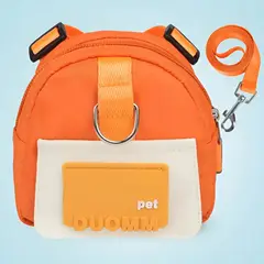 GENERICO - Set Arnés Ajustable Con Mochila Para Mascotas Naranja M