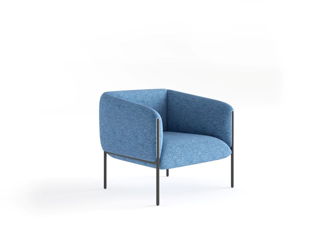 Sofa Alfa 1 Cuerpo Tela Azul marino