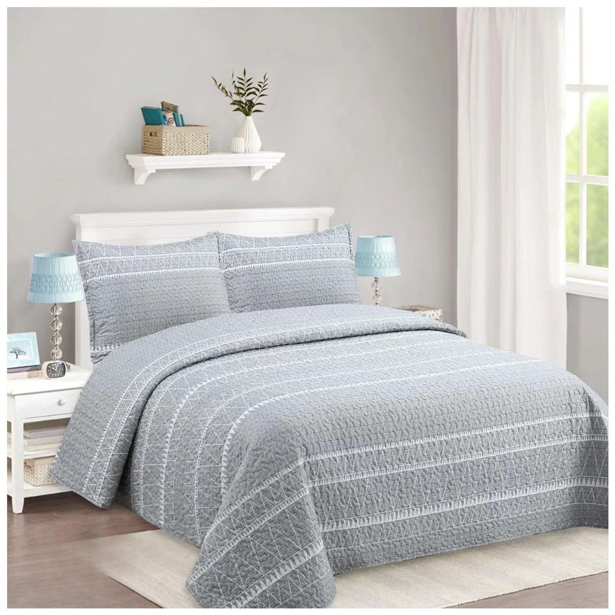 GENERICO - Cubrecama Verano 2 Plazas Quilt De Diseños Estampados