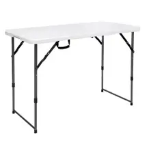 ALPES - Mesa Plegable Rectangular 120cm Camping Blanca Marca