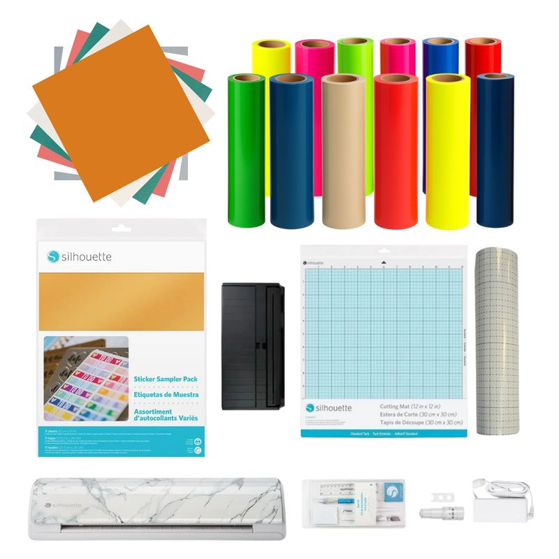 SILHOUETTE - Kit Plotter Silhouette Cameo 5 Blanca Carrara +Vinilos