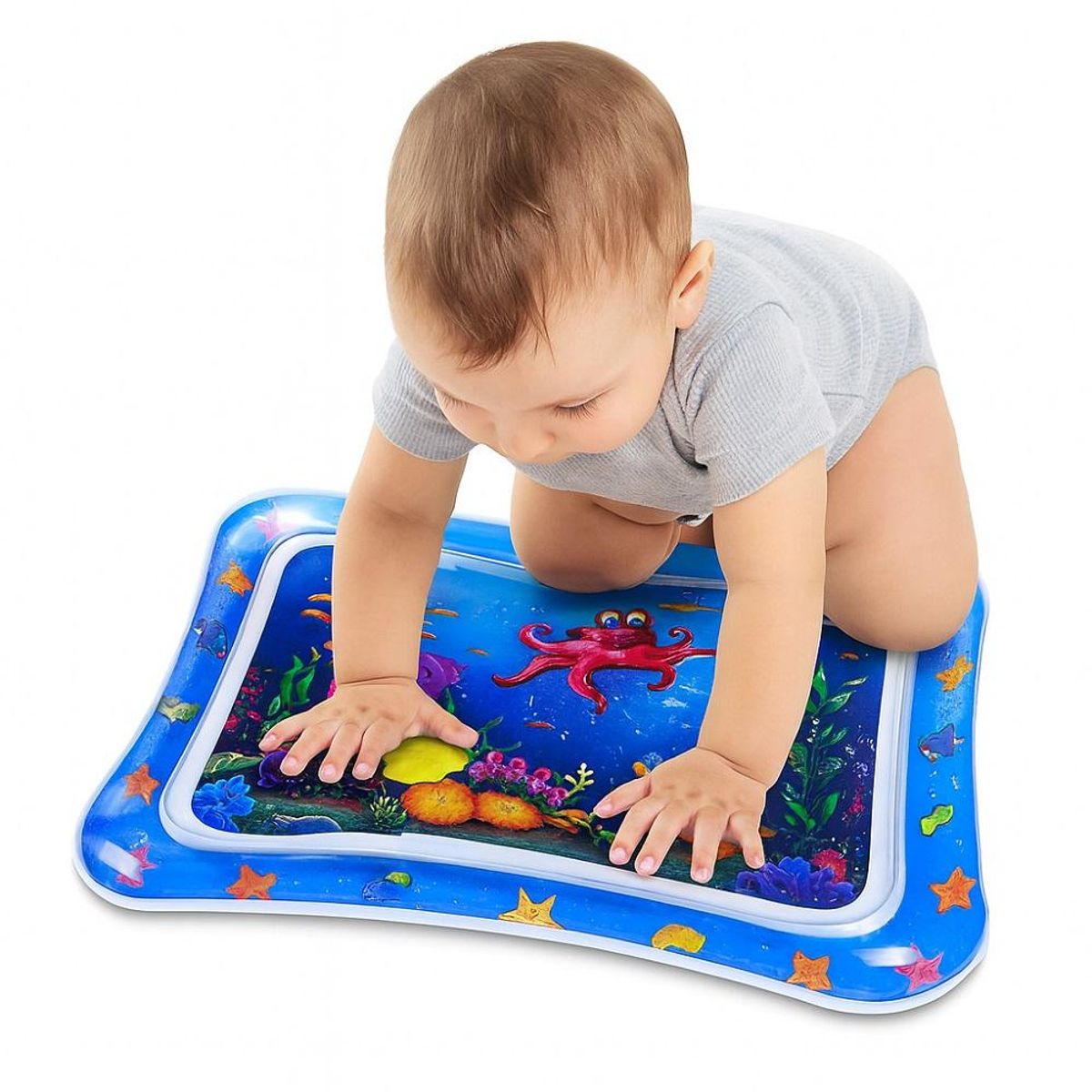 GENERICO - Alfombra De Agua Sensorial Para Bebes Inflable Color Azul