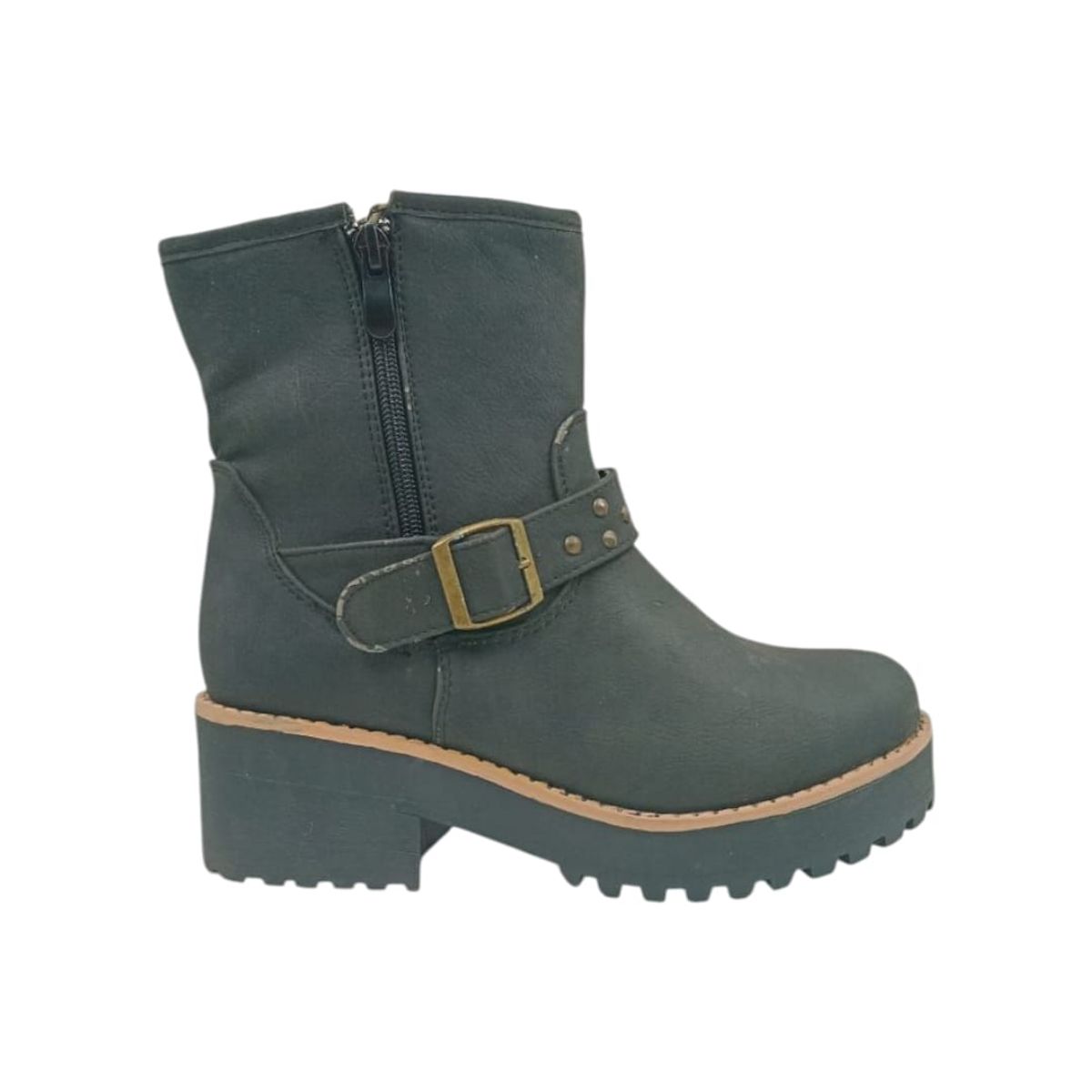 HERIEL - Bota Negra Tachas Mujer