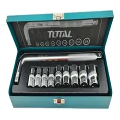 TOTAL TOOLS - Kit Juego De Dados Barrote Cuadrante 12 10 Piezas