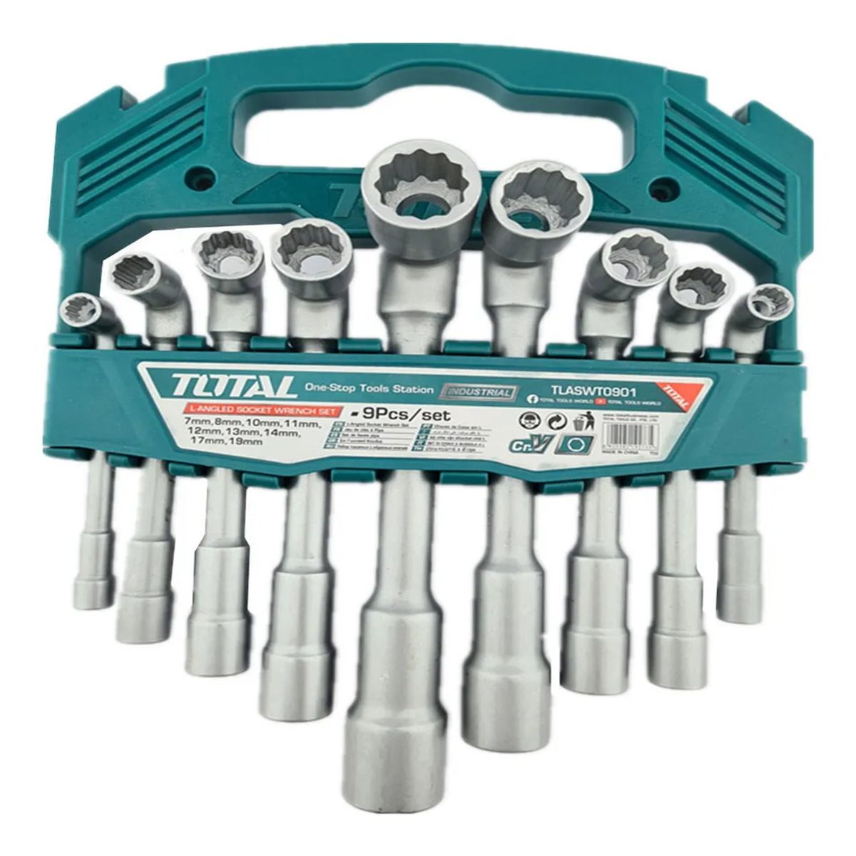 TOTAL TOOLS - Kit Juego De Dados En Forma De L 9 Piezas