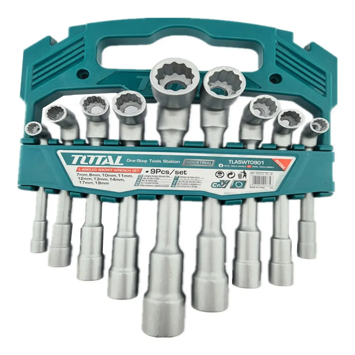 TOTAL TOOLS - Kit Juego De Dados En Forma De L 9 Piezas