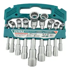 TOTAL TOOLS - Kit Juego De Dados En Forma De L 9 Piezas