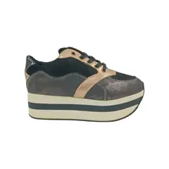 HERIEL - Zapatilla Negra Plataforma Mujer