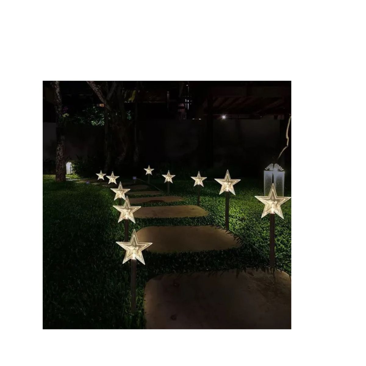 GENERICO - Set 5 Estacas Solares Navidad Diseño Estrellas SKU: TN