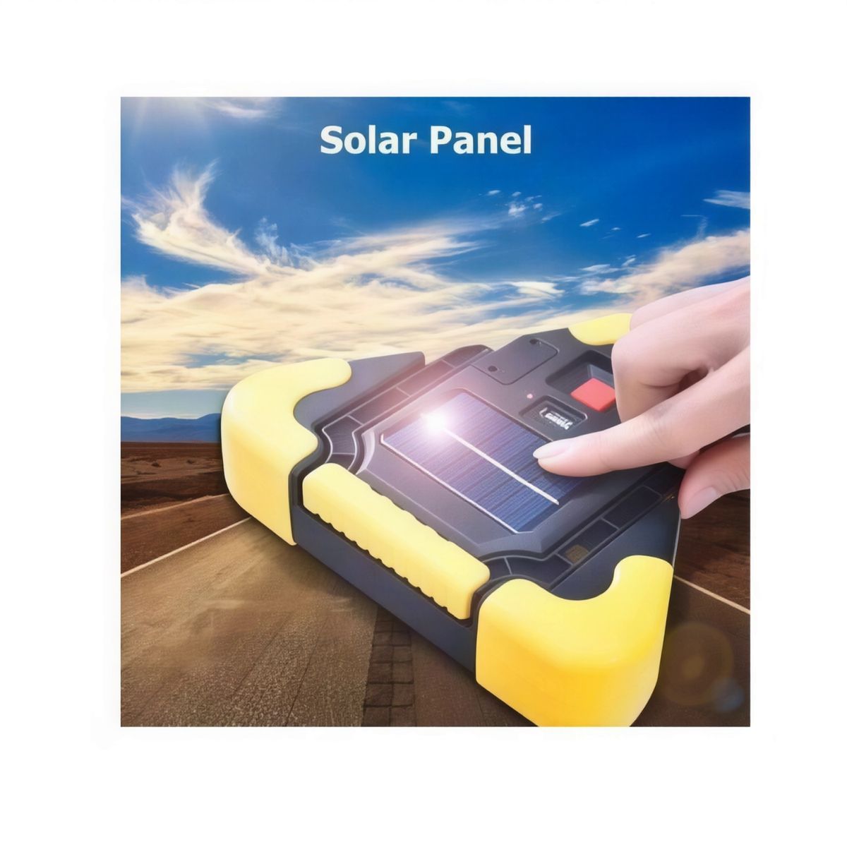 MOVI - Triángulo de Emergencia Recargable con Panel Solar y Luz LED