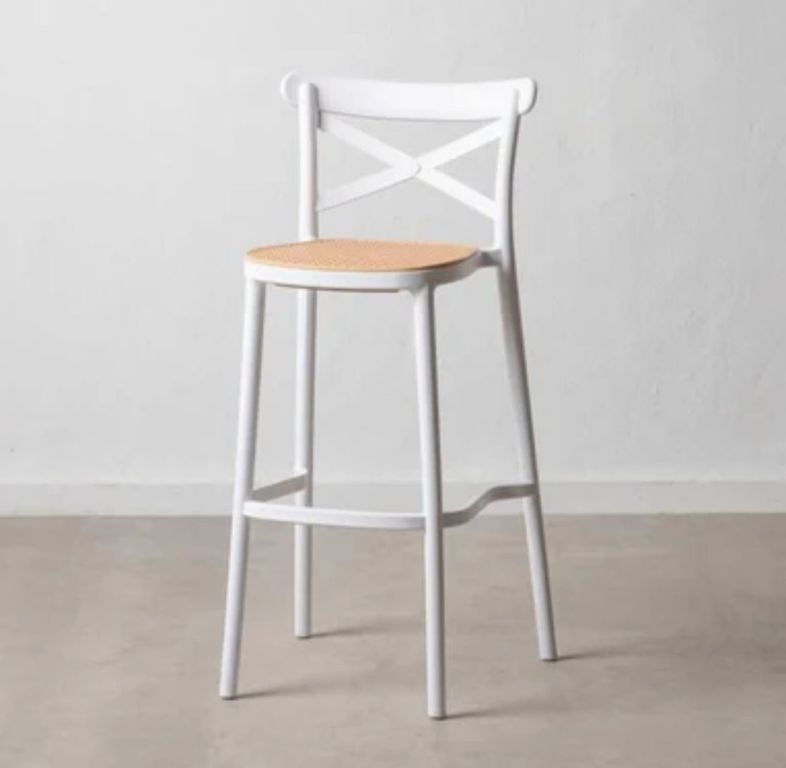 Taburete piso de Bar Sena 75 cm Polipropileno - Negro Blanco