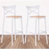 Pack 2 Taburete piso de Bar Sena 75 cm Polipropileno - Negro