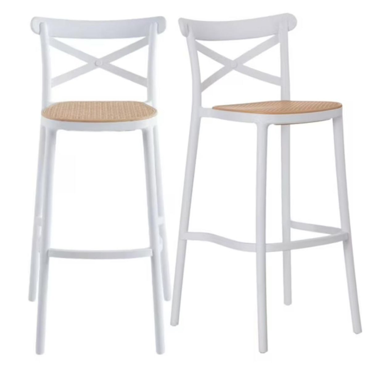 HABITA2 CHILE - Pack 2 Taburete piso de Bar Sena 75 cm Polipropileno - Negro