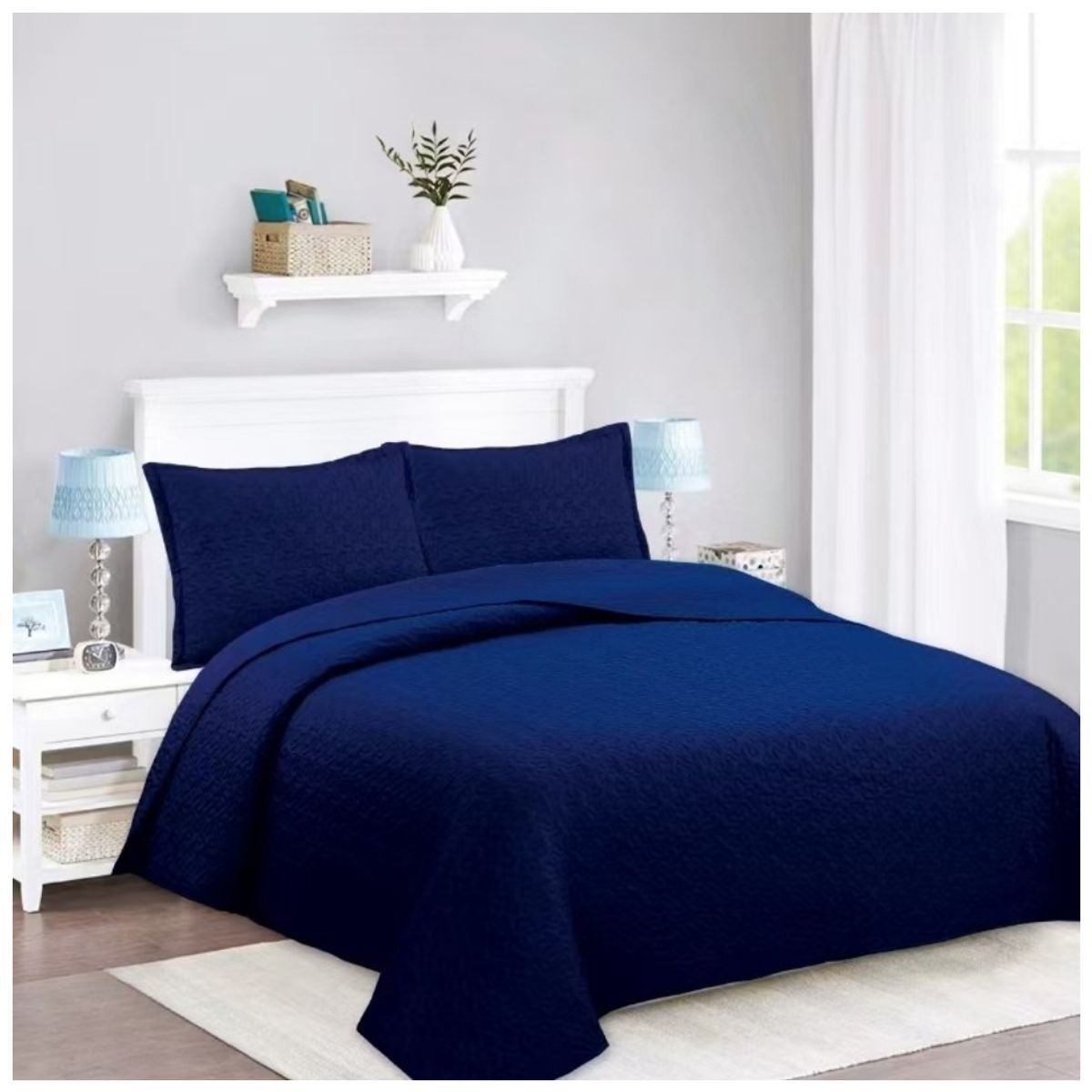 GENERICO - Cubrecama Verano 2 Plazas Quilt De Diseños Bordados