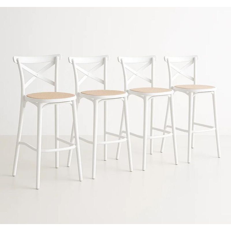 HABITA2 CHILE - Pack 4 Taburete piso de Bar Sena 75 cm Polipropileno