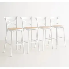 HABITA2 CHILE - Pack 4 Taburete piso de Bar Sena 75 cm Polipropileno - Negro