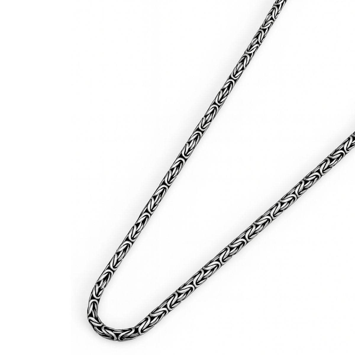 JB JOYAS BARON - Cadena de Plata Esterlina 925 Bizantino