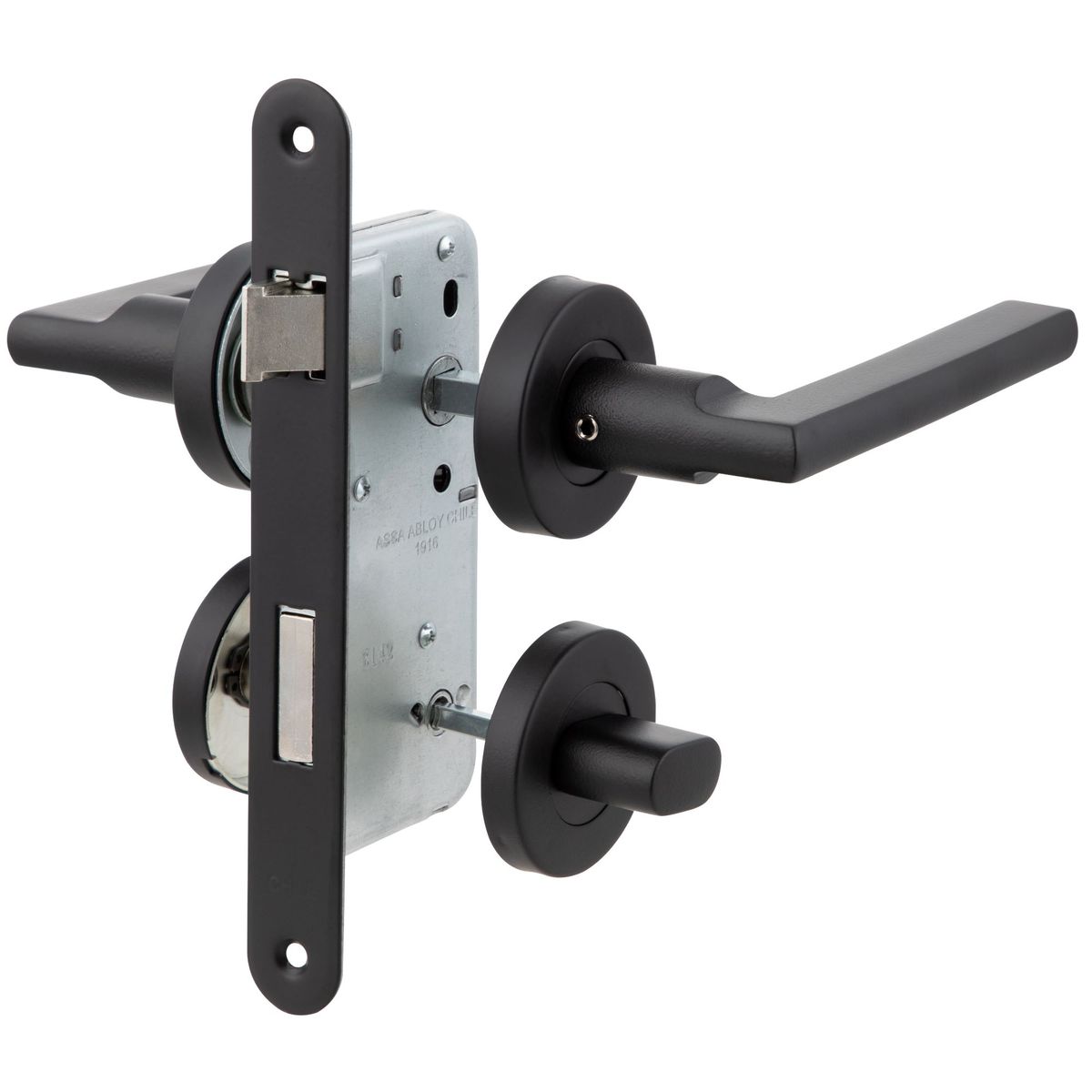 POLI - Cerradura Embutida Poli Milano B40 Baño Negro