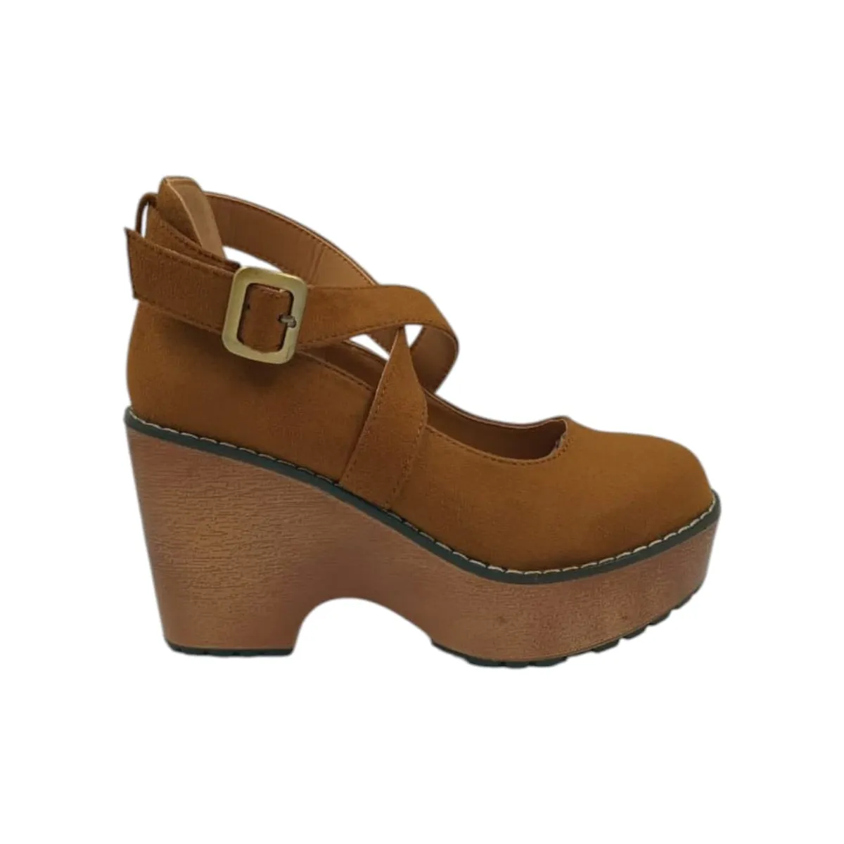 HERIEL - Zapato Café Gamuza Plataforma
