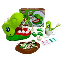 GENERICO - SET DE JUEGO DE DENTISTA DINOSAURIO 16 PIEZAS PARA NIÑOS