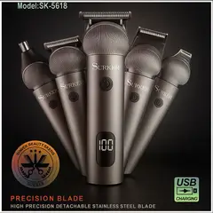 GENERICO - Afeitadora Set 5 en 1 Afeitado y Recorte Multifuncional Recargable