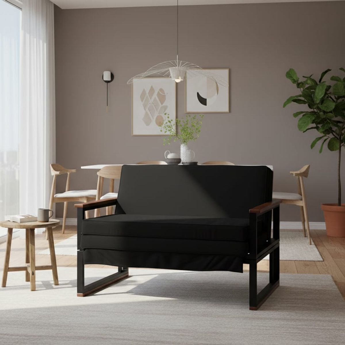 RECUTEX - SOFA FUTON FOLK 15PZA CHOCOLATE