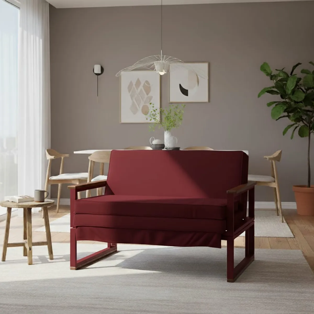 RECUTEX - SOFA FUTON FOLK 1.5PZA  ROJO