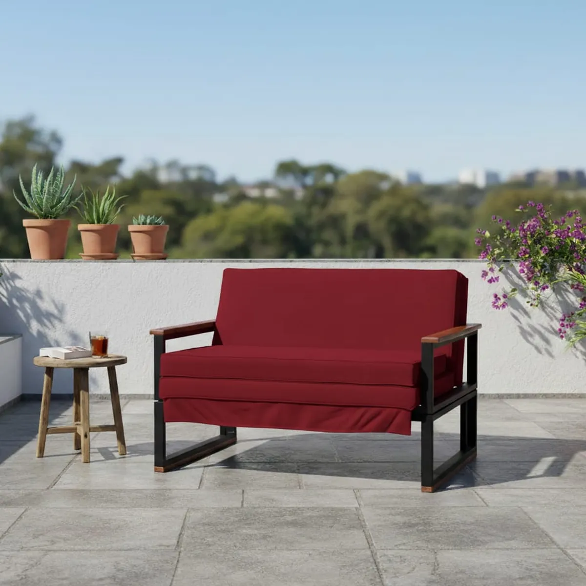 RECUTEX - SOFA FUTON FOLK 1.5PZA  ROJO