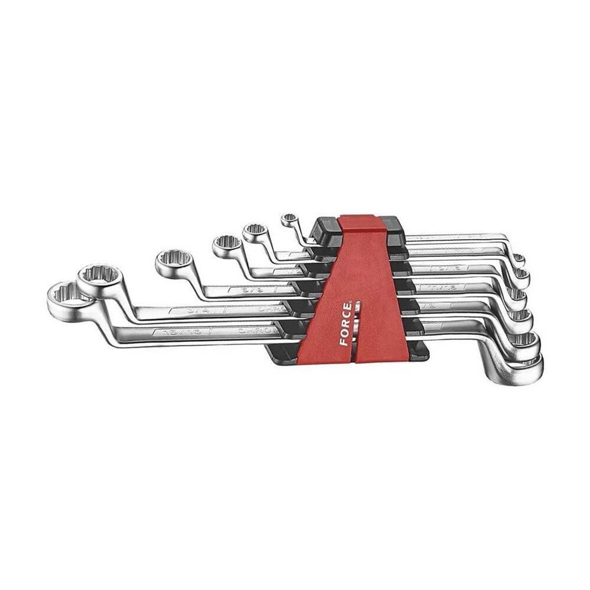 FORCE - Juego Llaves Corona Acodadas 75º - 6 Piezas (en Pulg.)