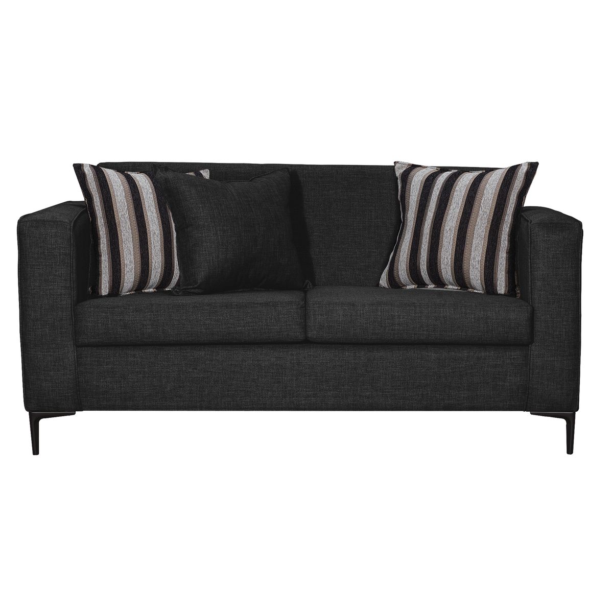 COLBOX - Sofá Clio 2C + 1 Pouf-Met Tela