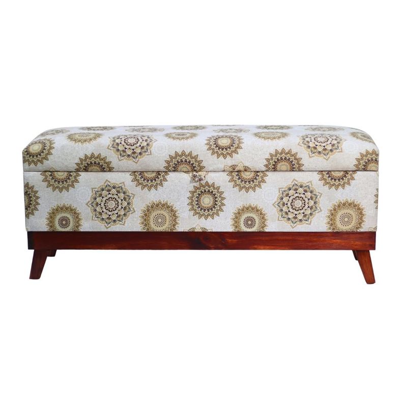 GENERICO - Banqueta Incy con Baúl Mándala Estrella 120x40x50 Máxima Design