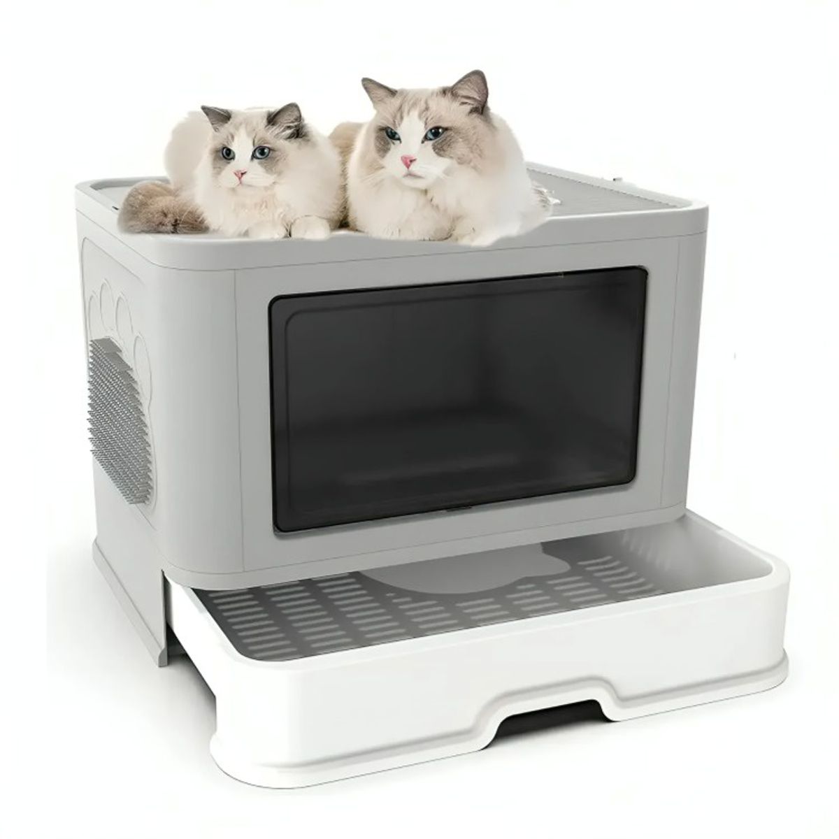 GENERICO - Arenero Cerrado Gatos Cupula Baño Sanitario Xl Base Movil