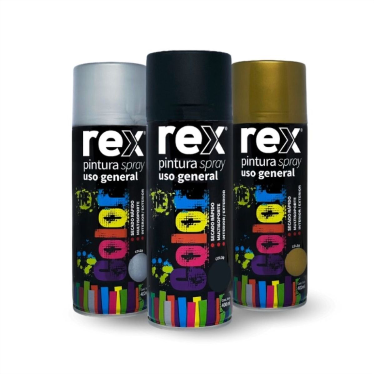 REX - Pintura Spray negro mate 400 ml