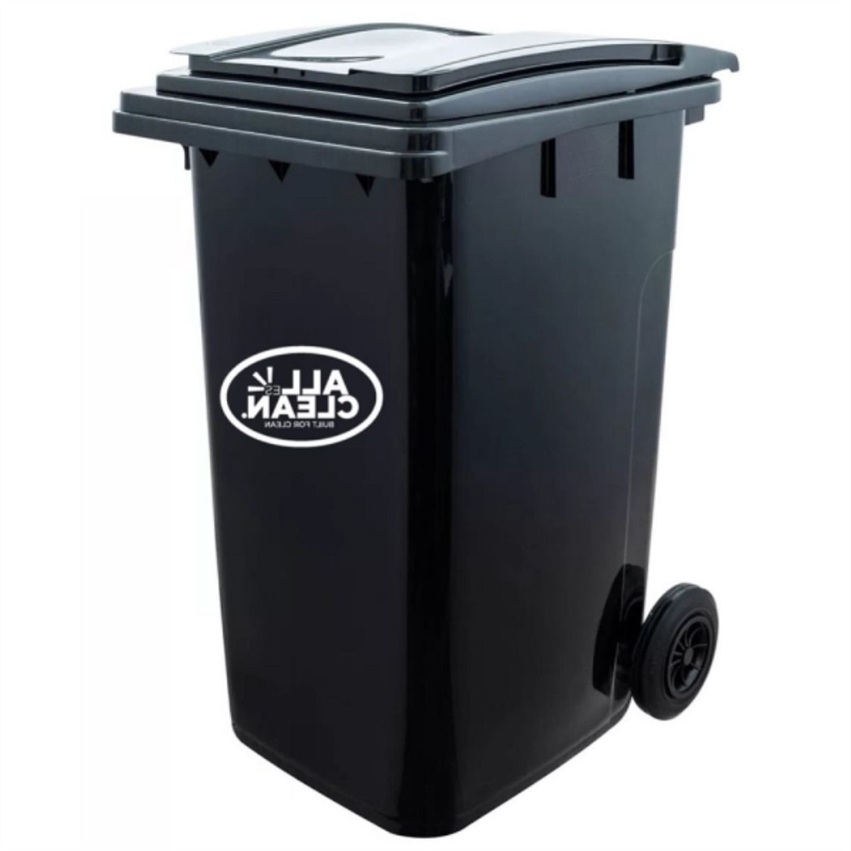 ALL CLEAN - Basurero plástico con ruedas 240 lt gris oscuro