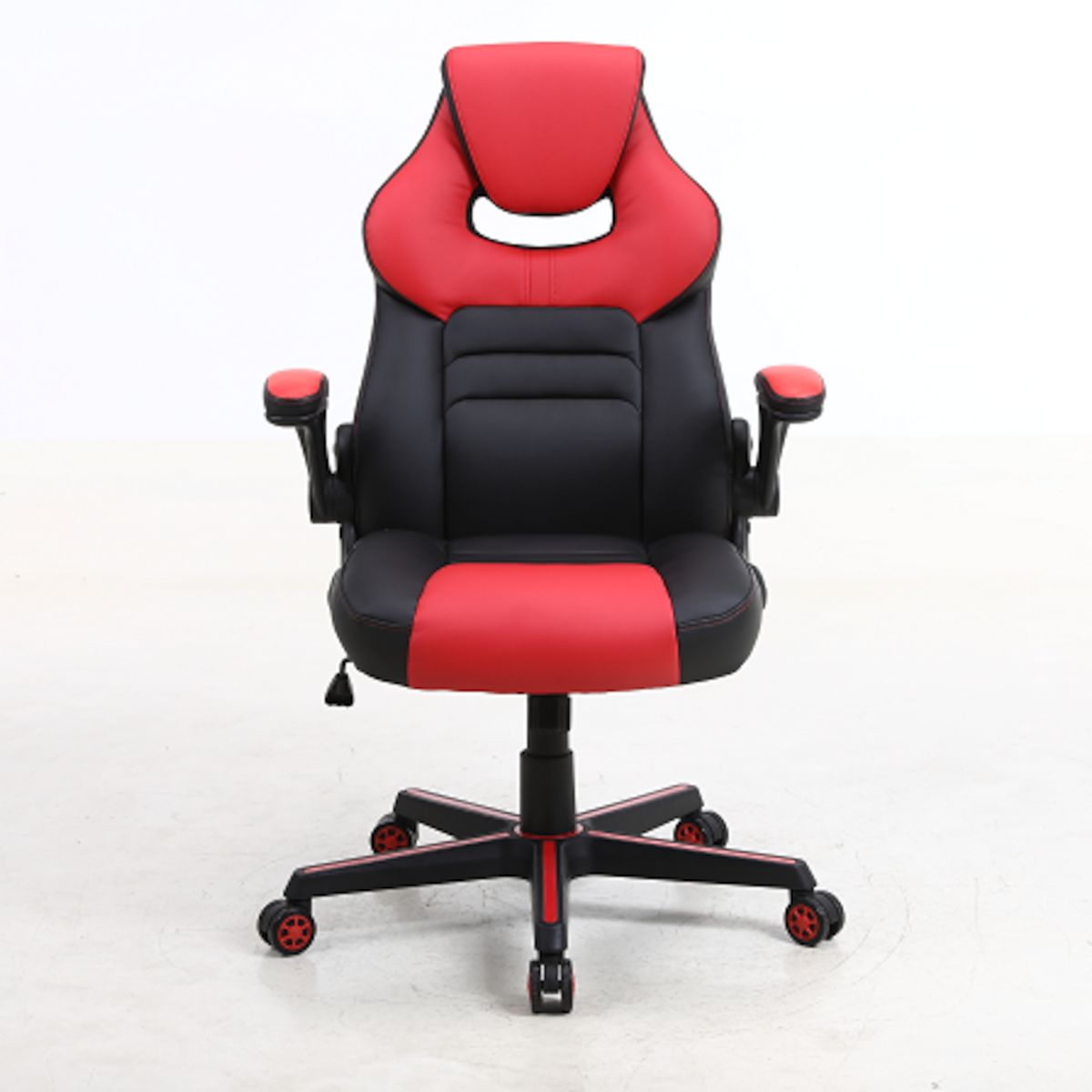 AGUILA - Silla Gamer Blitz de Cuero Sintético y  Mecedora - Negro y Rojo