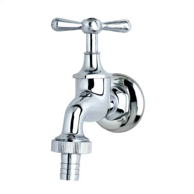STRETTO - Llave para lavadora cromo con flange 1/2 x 3/4 ms Mossini