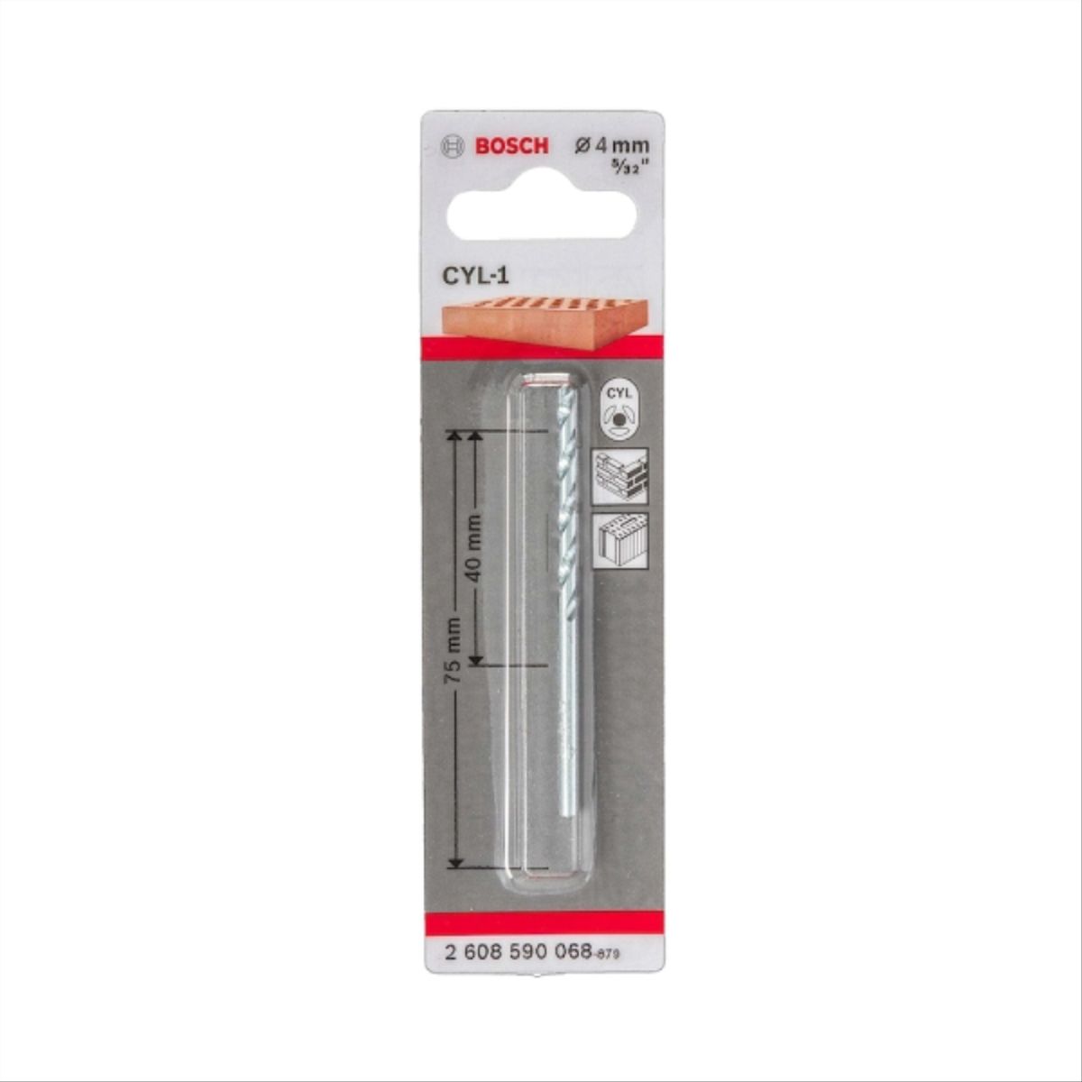 BOSCH - Broca concreto blister 4x40x75mm