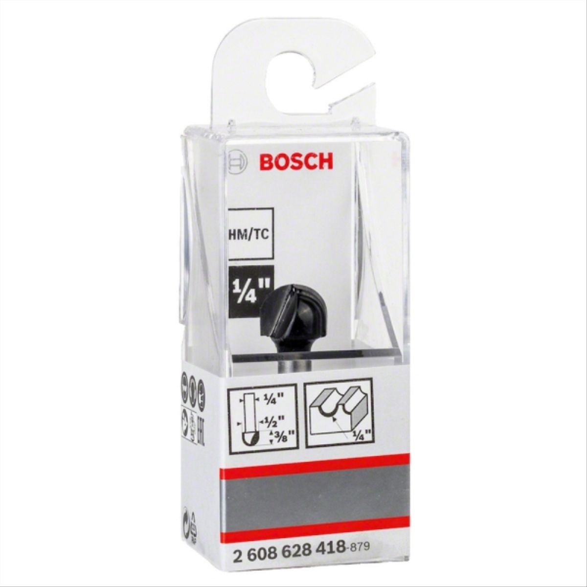 BOSCH - Fresa madera 1/4" media caña 2 filos corte 1/2"