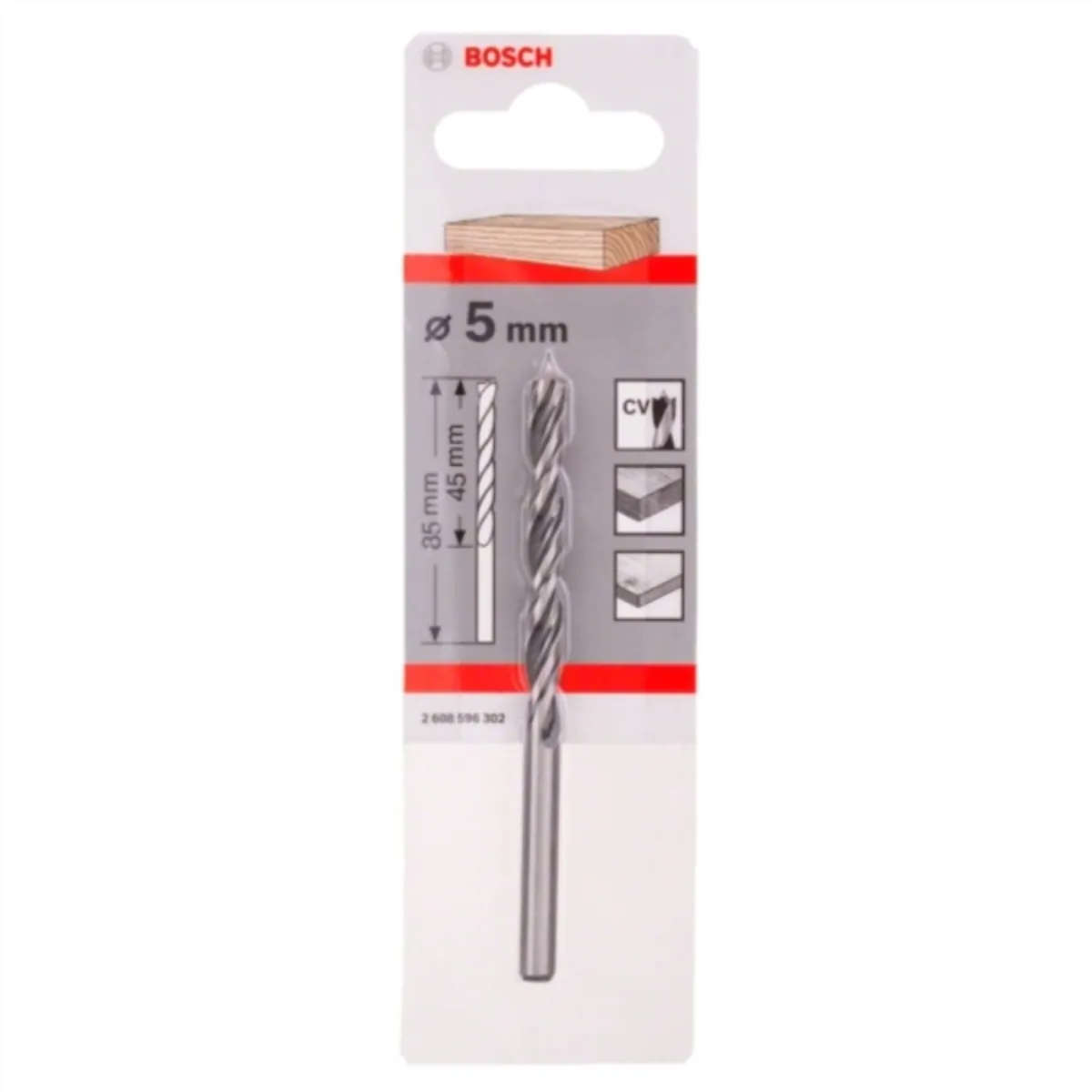 BOSCH - Broca para Madera 3 Puntas 5mm