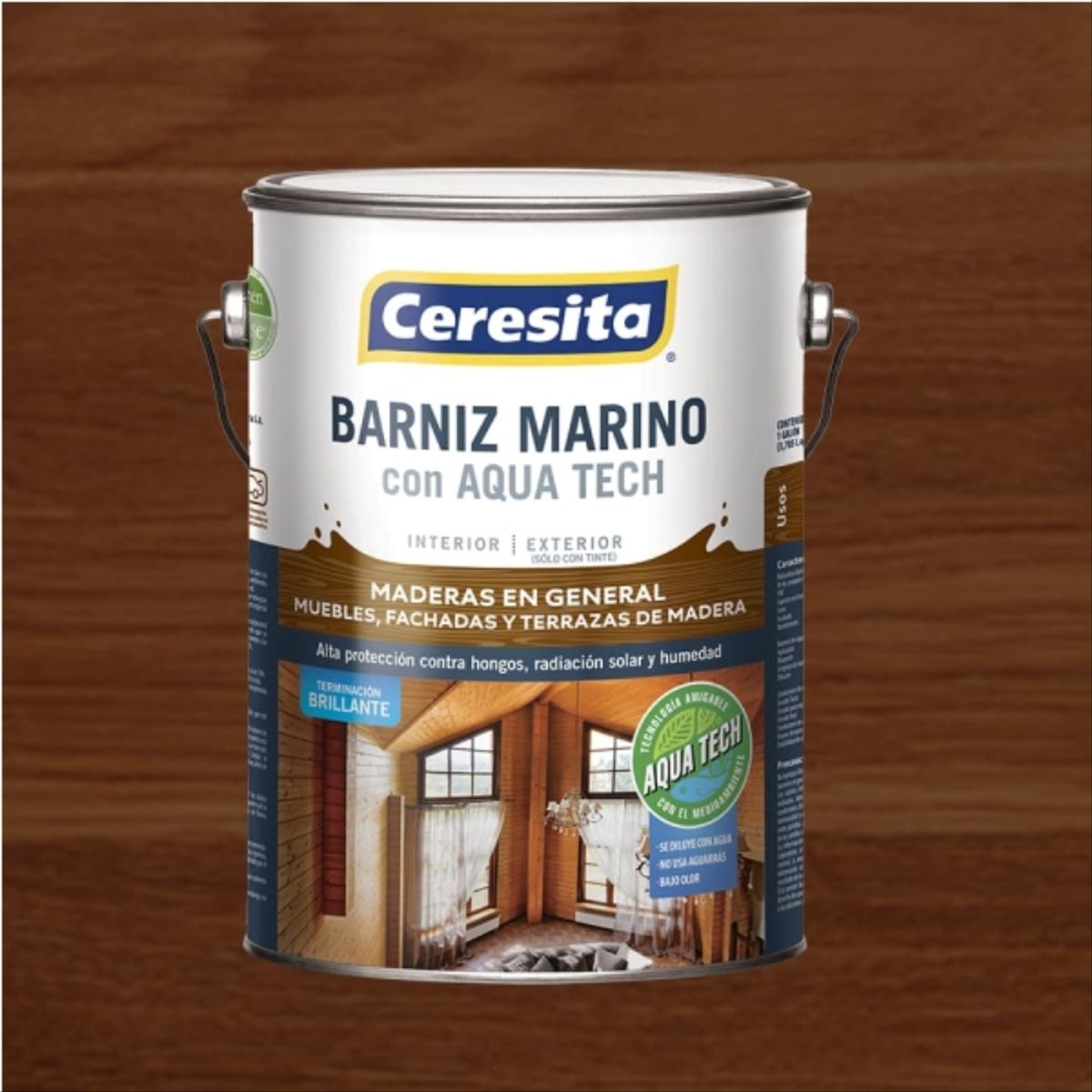 CERESITA - Barniz marino Aqua Tech caoba 1 gl