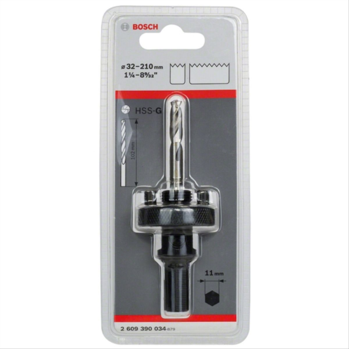 BOSCH - Soporte hexagonal 5/8" Bosch 18 UNF para sierras copa de 32-210mm