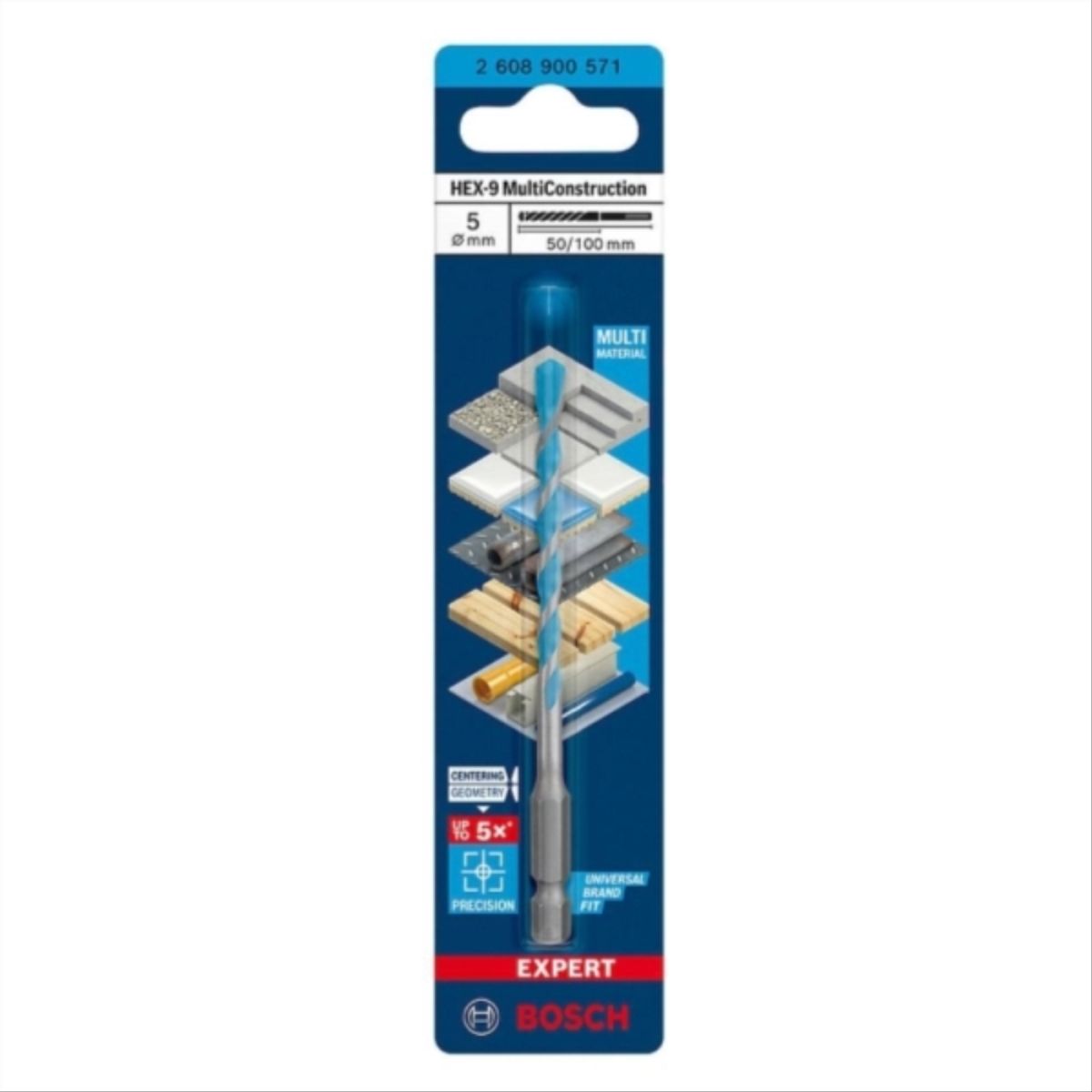 BOSCH - Broca  EXPERT HEX-9 Multiconstruction 5x50x100mm