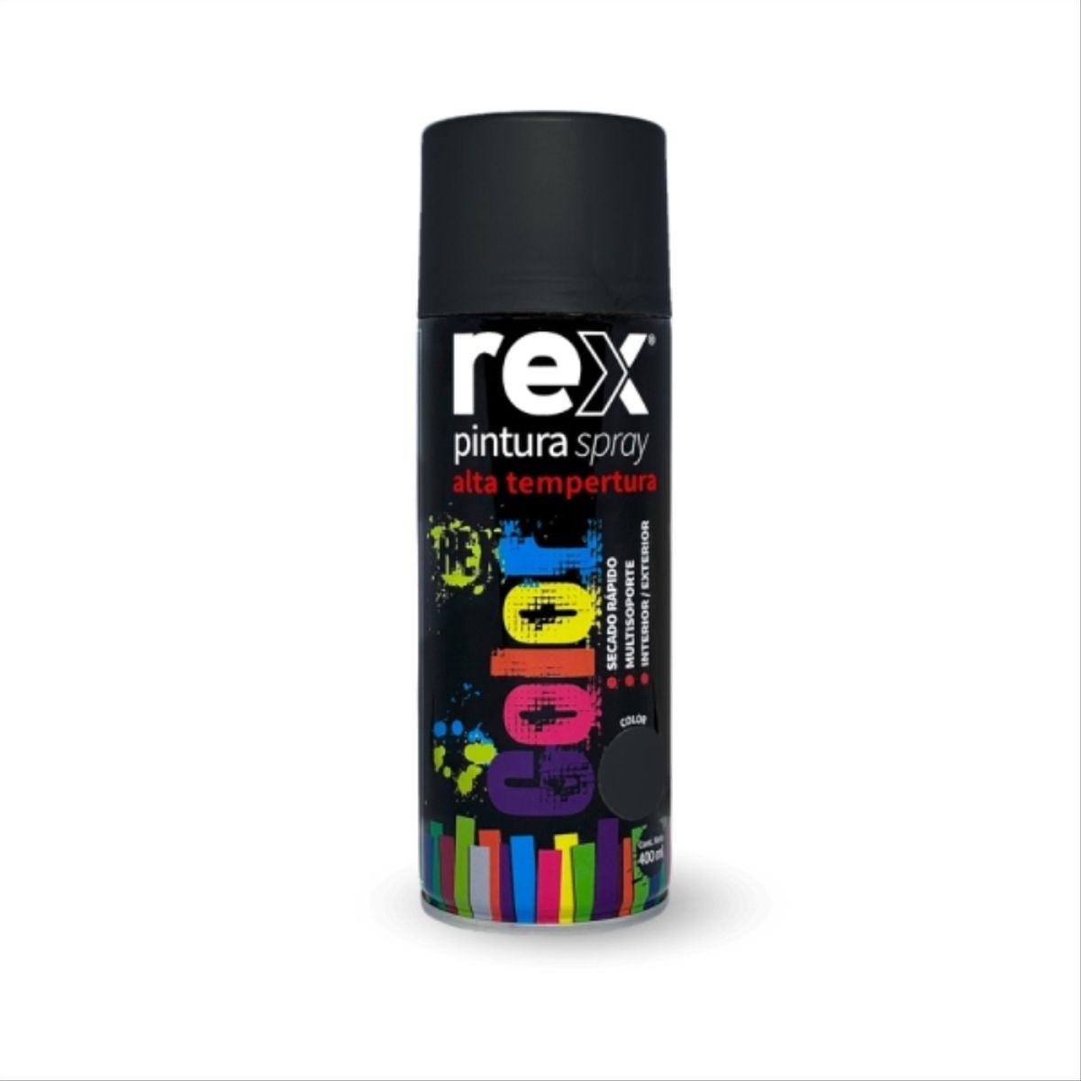 REX - Pintura Spray alta temperatura negro 400 ml