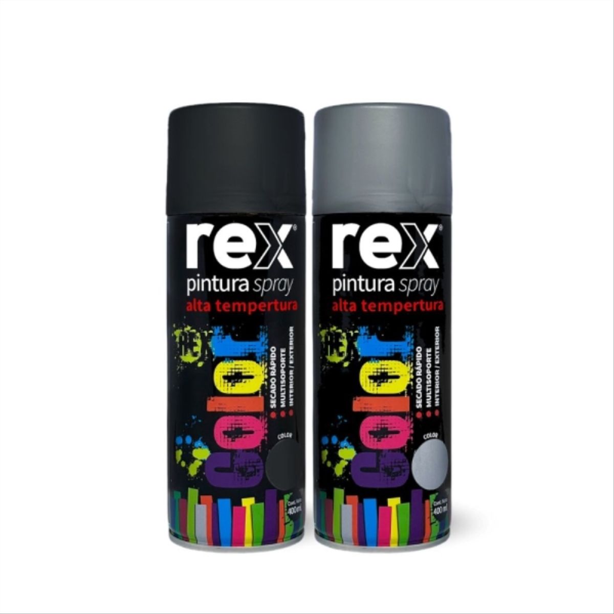 REX - Pintura Spray alta temperatura negro 400 ml