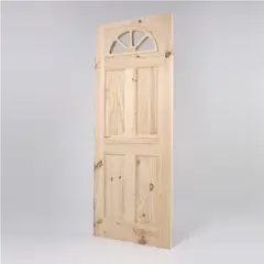 MADERAS BRAVO - Puerta pino Asturiana rustica 43mm X 80 X 200mt