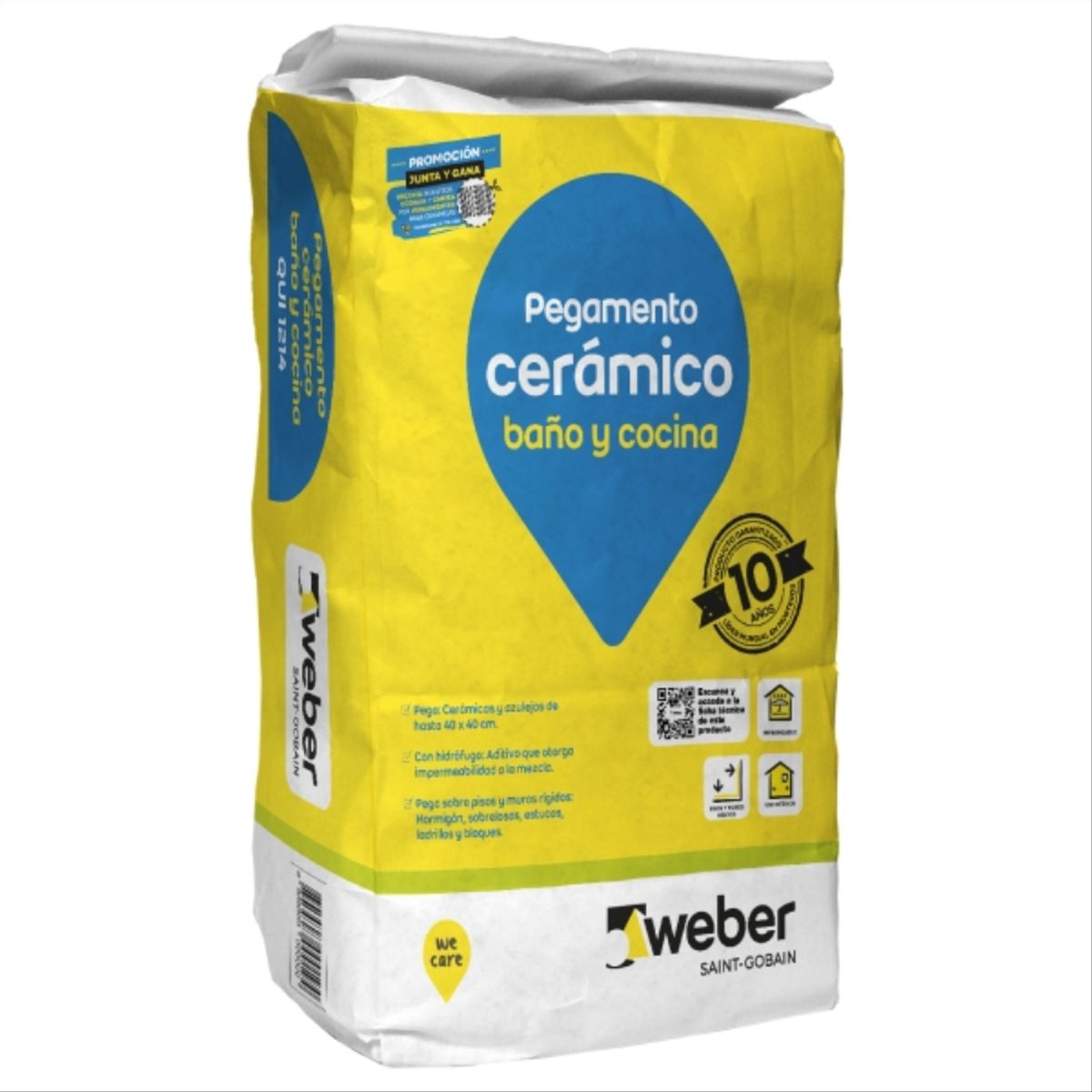 WEBER - Adhesivo cerámico polvo baño y cocina 25 kg