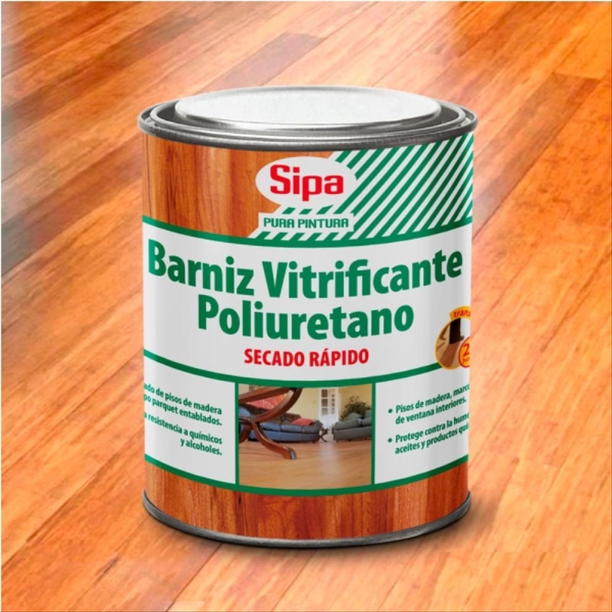 SIPA - Barniz vitrificante poliuretano semibrillo 1/4 gal