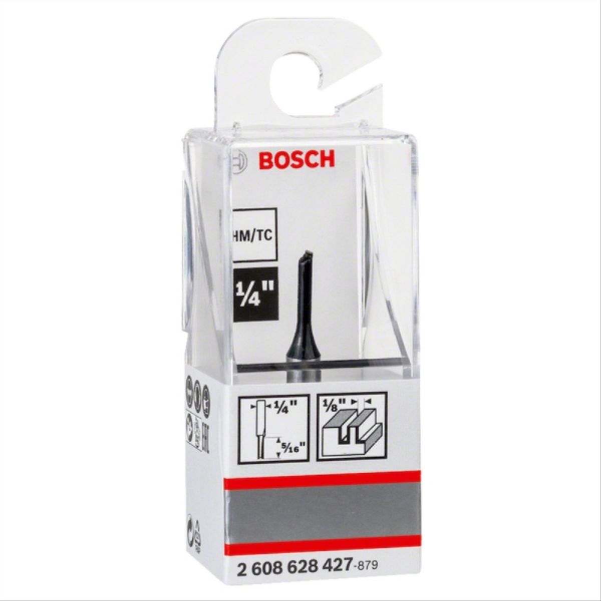 BOSCH - Fresa madera 1/4" ranura recta 1 filo corte 1/8"