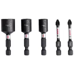 BOSCH - Set 3 copas 8,10,13mm + 2 puntas atornillador